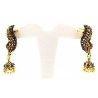 EAR CUFF Golden Oxidized Earring Jhumka Jhumki Ethnic Jewelry Long Dangle E43
